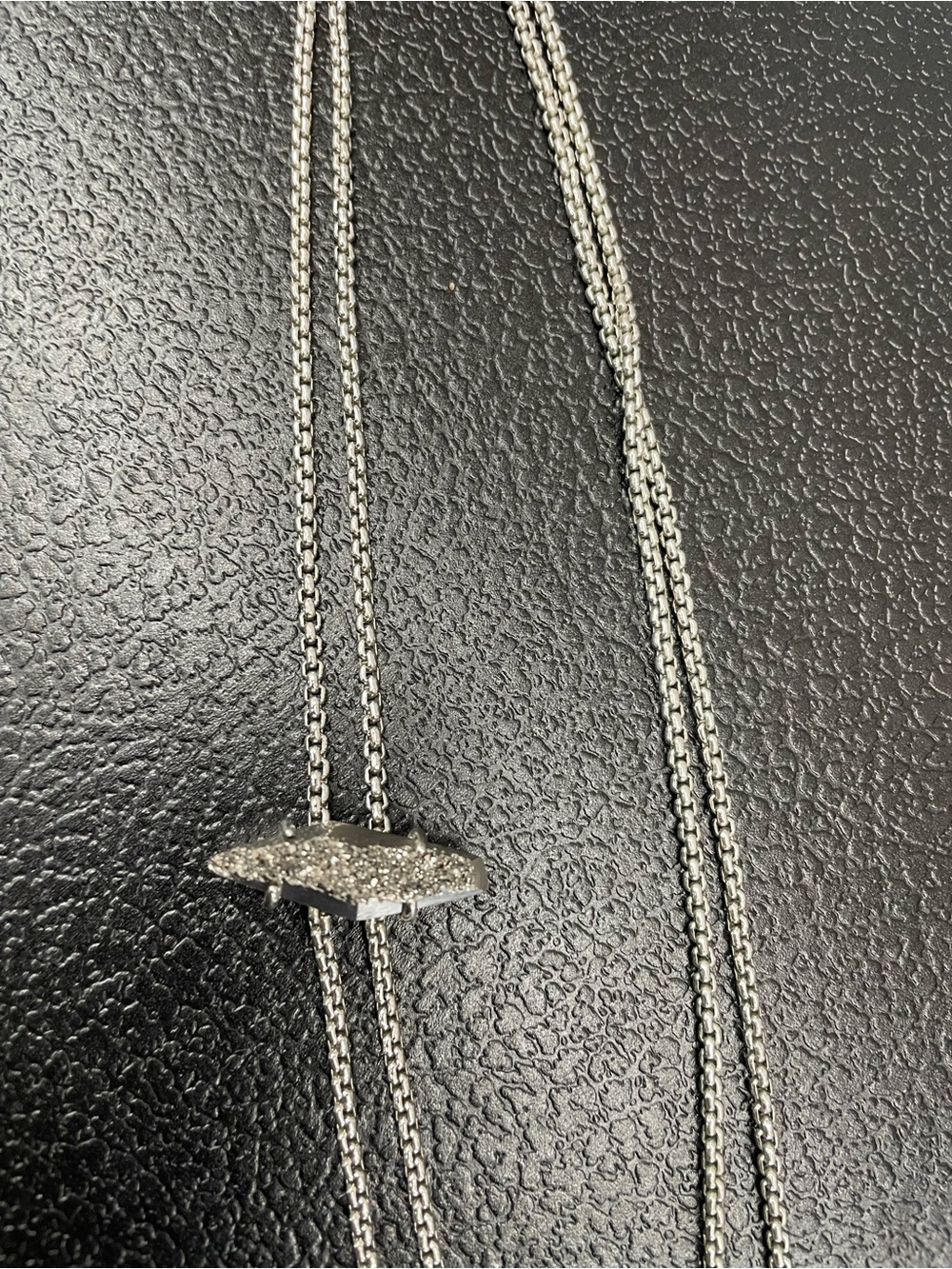Kendra Scott Metallic Gray Druzy Pendant Necklace